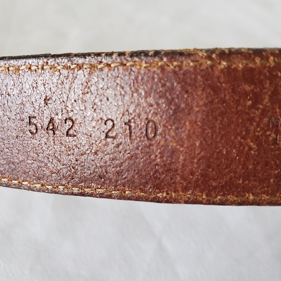 Vtg Tommy Hilfiger Men's 40 L/XL Genuine Leather Tan Dress Belt Brass Buckle USA - Picture 8 of 12